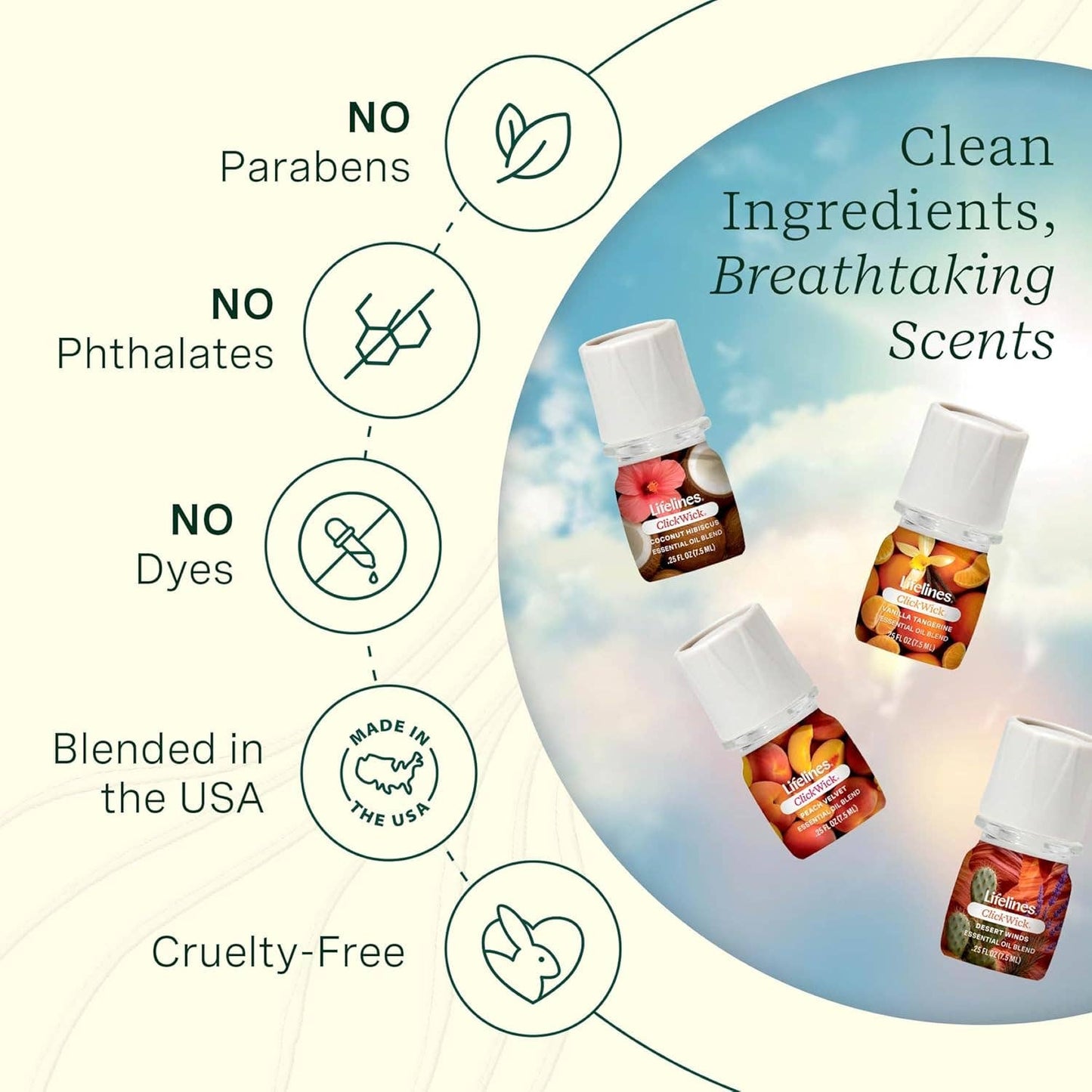 ClickWick Sun Kissed Essential Oils Refills 4 PK