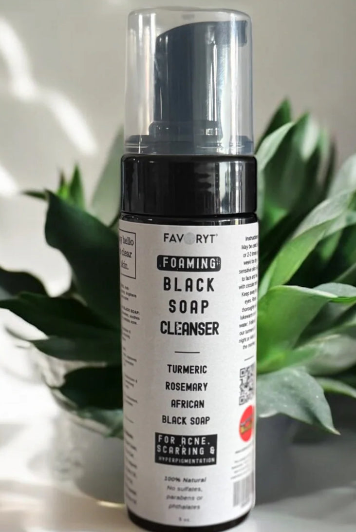FAVORYT BRAND
African Black Foaming Cleanser for Deep Cleansing, Acne or Hyperpigmentation with Turmeric and Rosemary