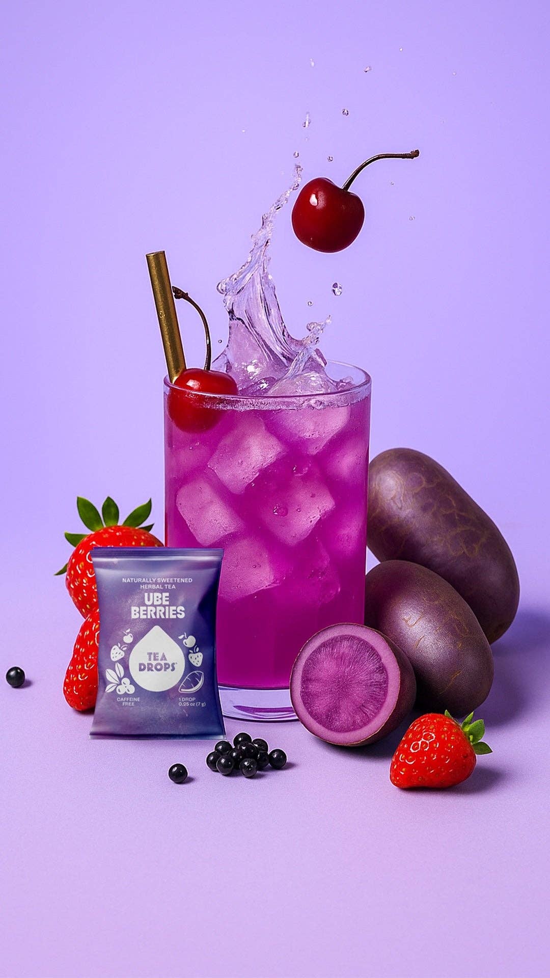 Ube Berrie Tea Box – 10 Organic Tea Drops