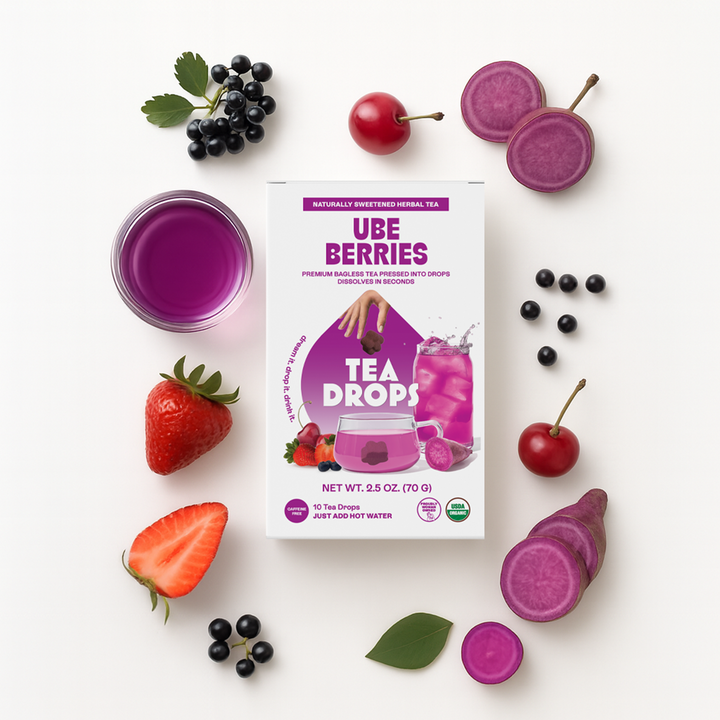 Ube Berrie Tea Box – 10 Organic Tea Drops