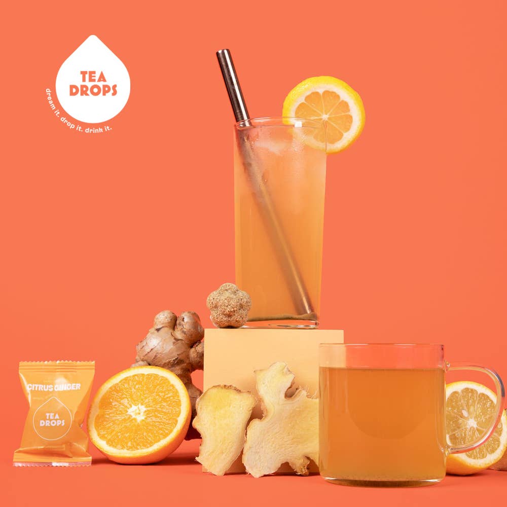 Citrus Ginger Tea Box- 10 Organic Tea Drops