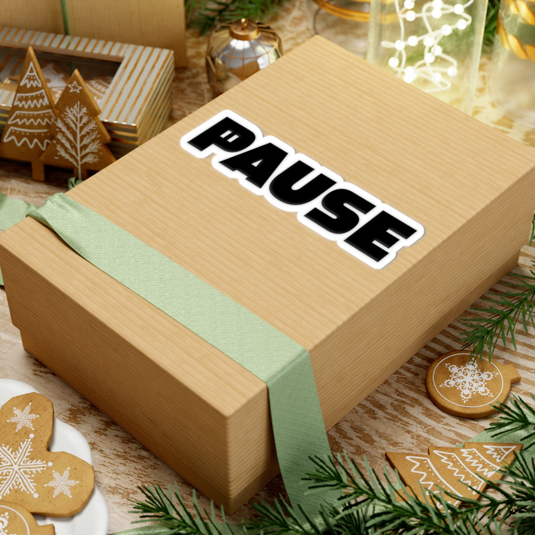 Pause Kiss-Cut Stickers for Laptop, Planner, Water Bottle, Ideal for Decor, Gift, Office Supplies, Motivational Design