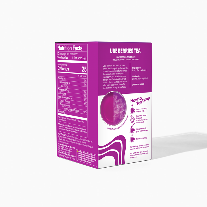 Ube Berrie Tea Box – 10 Organic Tea Drops