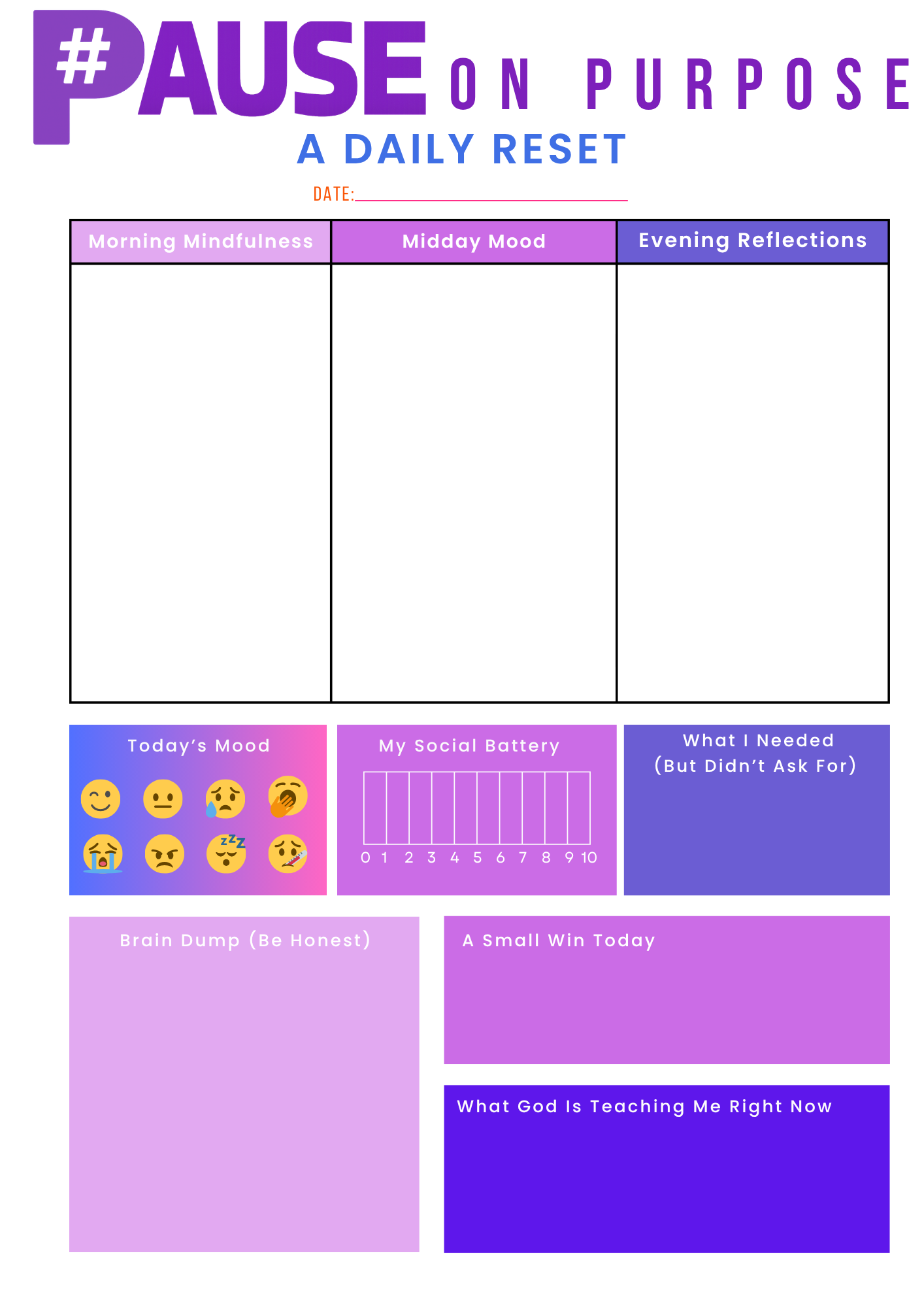 Pause on Purpose Daily Planner