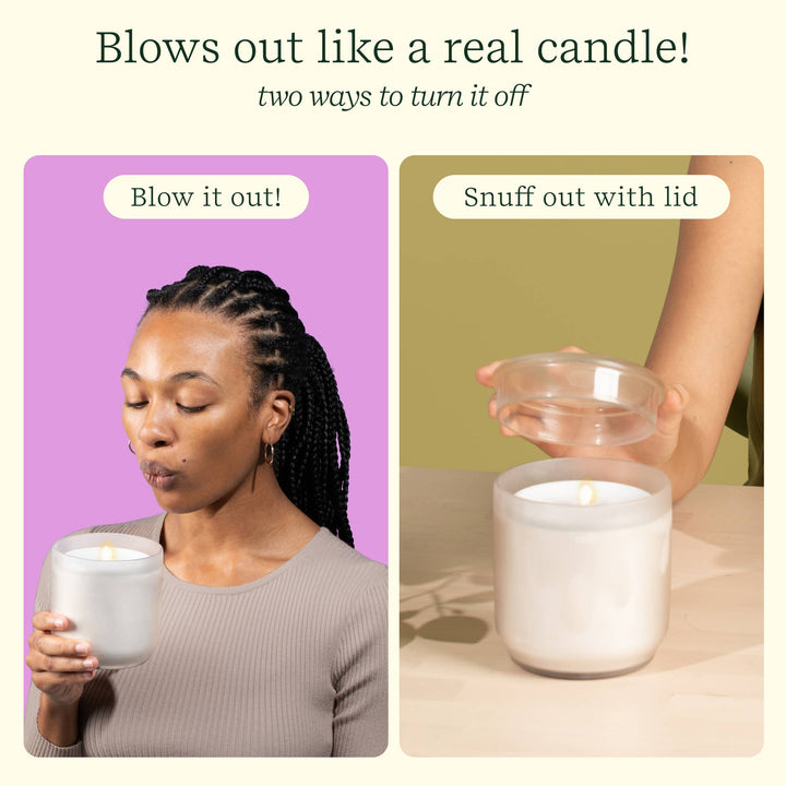 Flameless Candle Diffuser - Frosted Glass (Cream)