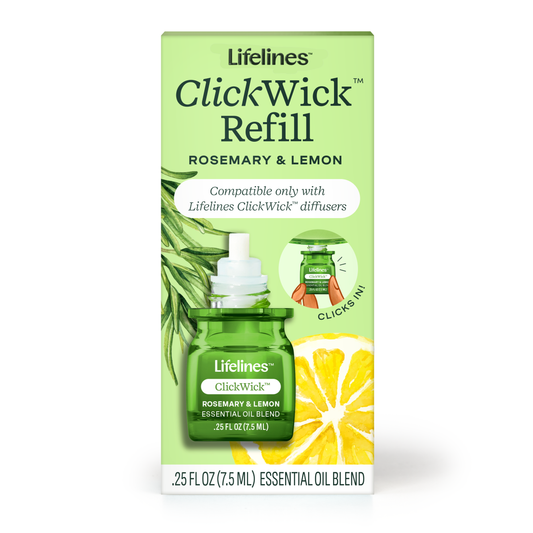 ClickWick Herbal Refill- For Candle/ Plant/Shower Diffusers-Lemon & Rosemary