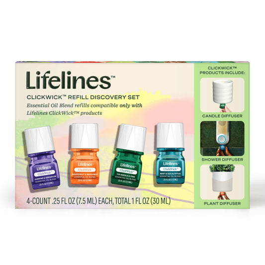 ClickWick™  Essential Oils Refills  4-pk Discovery Scents