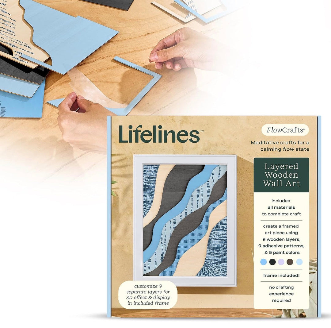 Lifelines FlowCrafts Layered Wooden Wall Art Kit retail box