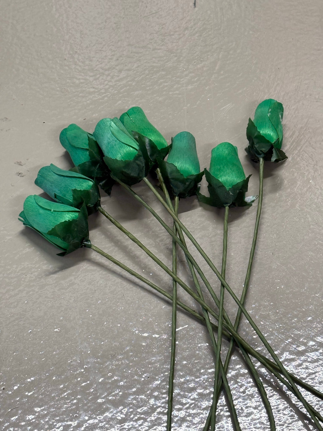 Emerald Green wooden rose